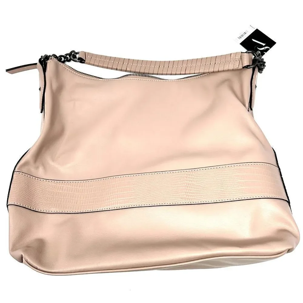Simply Vera Wang Contemporary Vegan Leather Prairie‎ Pink Hobo Bag